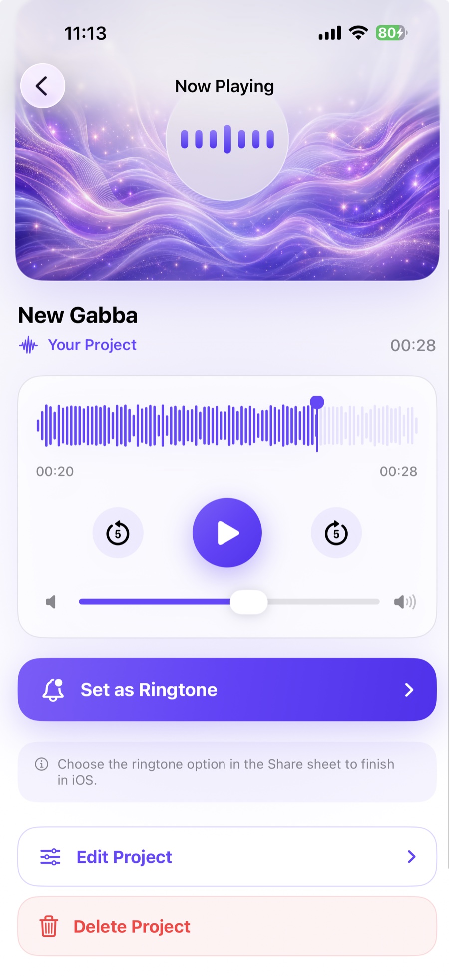 Previewing and setting a finished Ringora project
