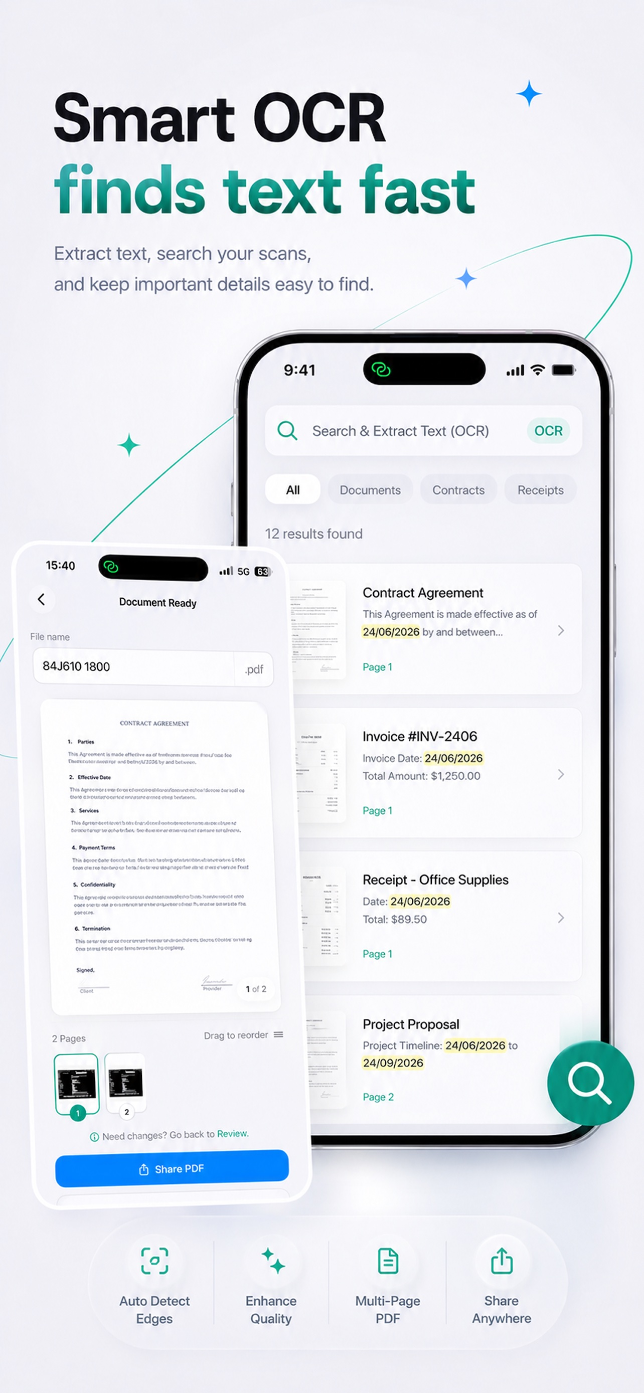 Scanora OCR text search across scanned documents